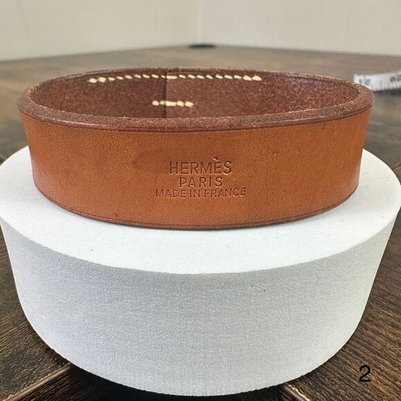 Hermes Brown Leather Wrap Around Bracelet Men Women - Picture 1 of 10